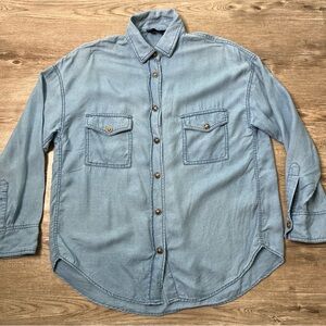 The Kooples soft denim Button-Up Shirt bronze buttons